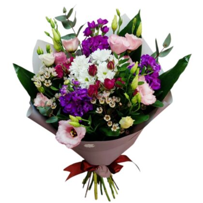 Buchet in nuante de Mov si Roz