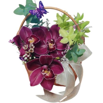 Poseta de Bambus cu Flori de Lux