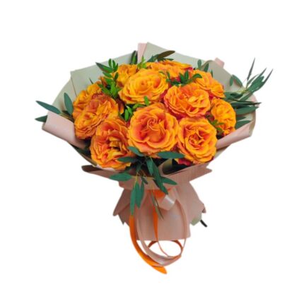 Buchet13 Trandafiri Portocalii