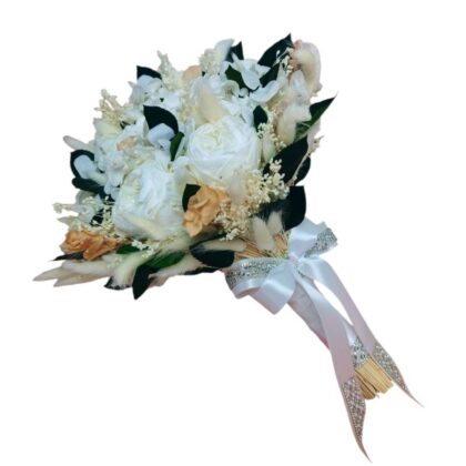Buchet de mireasă cu flori criogenate