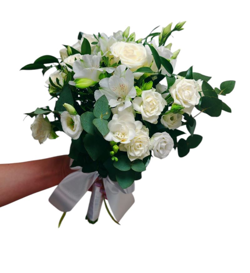 Buchet mireasă alb clasic