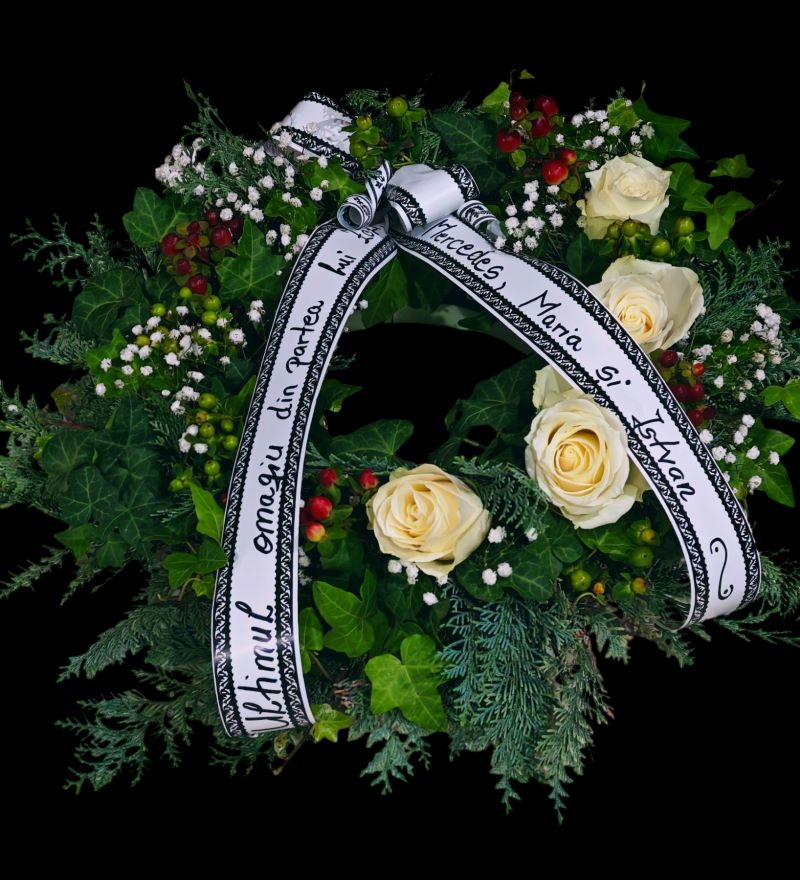 Coroană Funerară Rotundă "Liniște Eternă"