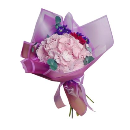 Buchet cu hortensie roz