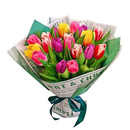 Buchet Vibrant cu 19 Lalele
