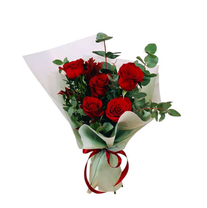 Buchet „Rafinament în roșu și verde”