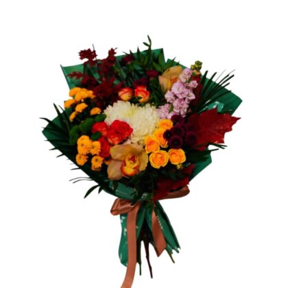 Buchet multicolor cu miniroze