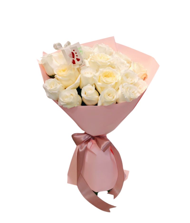 Buchet de trandafiri albi